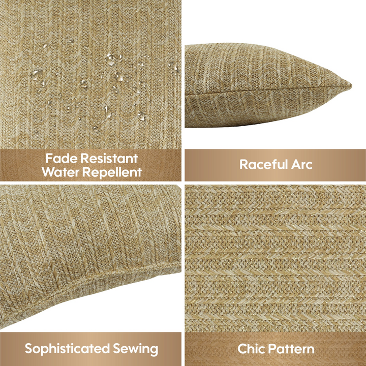 Buy farmhouse furniture Outdoor/Indoor Decorative Throw Pillows, Waterproof Simulated Straw Weave 18x18 - Modern Cottage Farmhouse Furniture