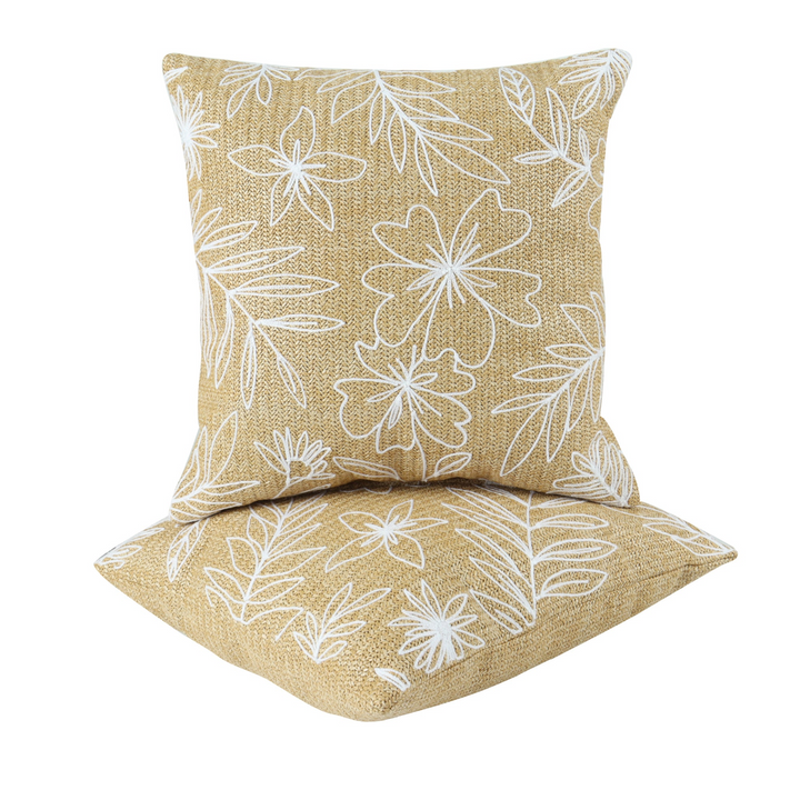 Buy farmhouse furniture Outdoor/Indoor Decorative Throw Pillows, Waterproof Simulated Straw Weave 18x18 - Modern Cottage Farmhouse Furniture
