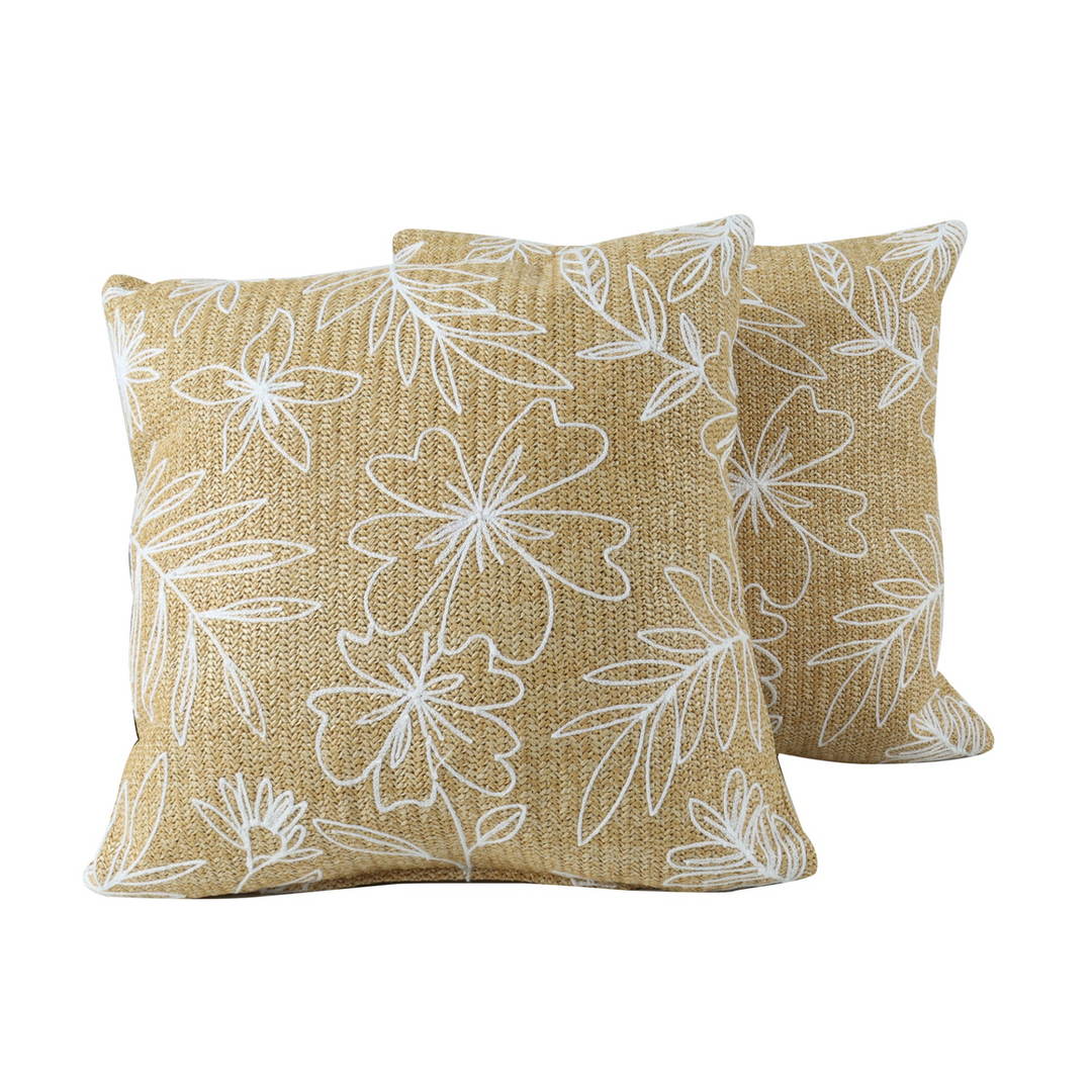 Buy farmhouse furniture Outdoor/Indoor Decorative Throw Pillows, Waterproof Simulated Straw Weave 18x18 - Modern Cottage Farmhouse Furniture