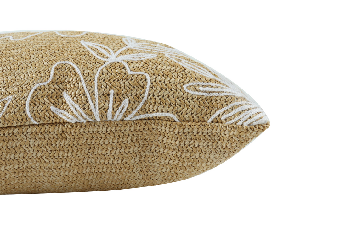 Buy farmhouse furniture Outdoor/Indoor Decorative Throw Pillows, Waterproof Simulated Straw Weave 18x18 - Modern Cottage Farmhouse Furniture
