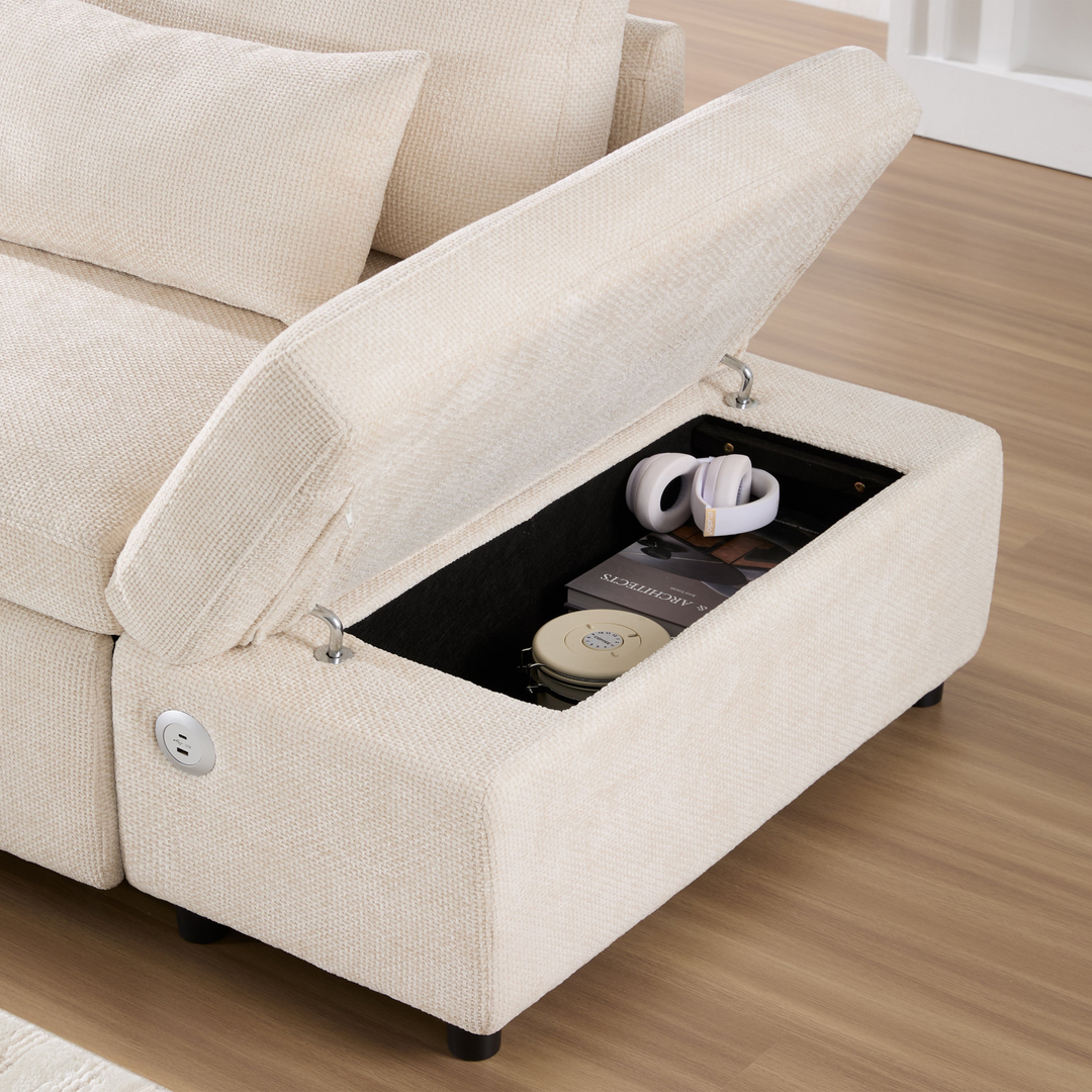 Buy farmhouse furniture Sectional Sleeper Mediterranean Style Farmhouse Sectional Sofa Couch Bed, Pull-Out L-Shape Couch - Modern Cottage Farmhouse Furniture