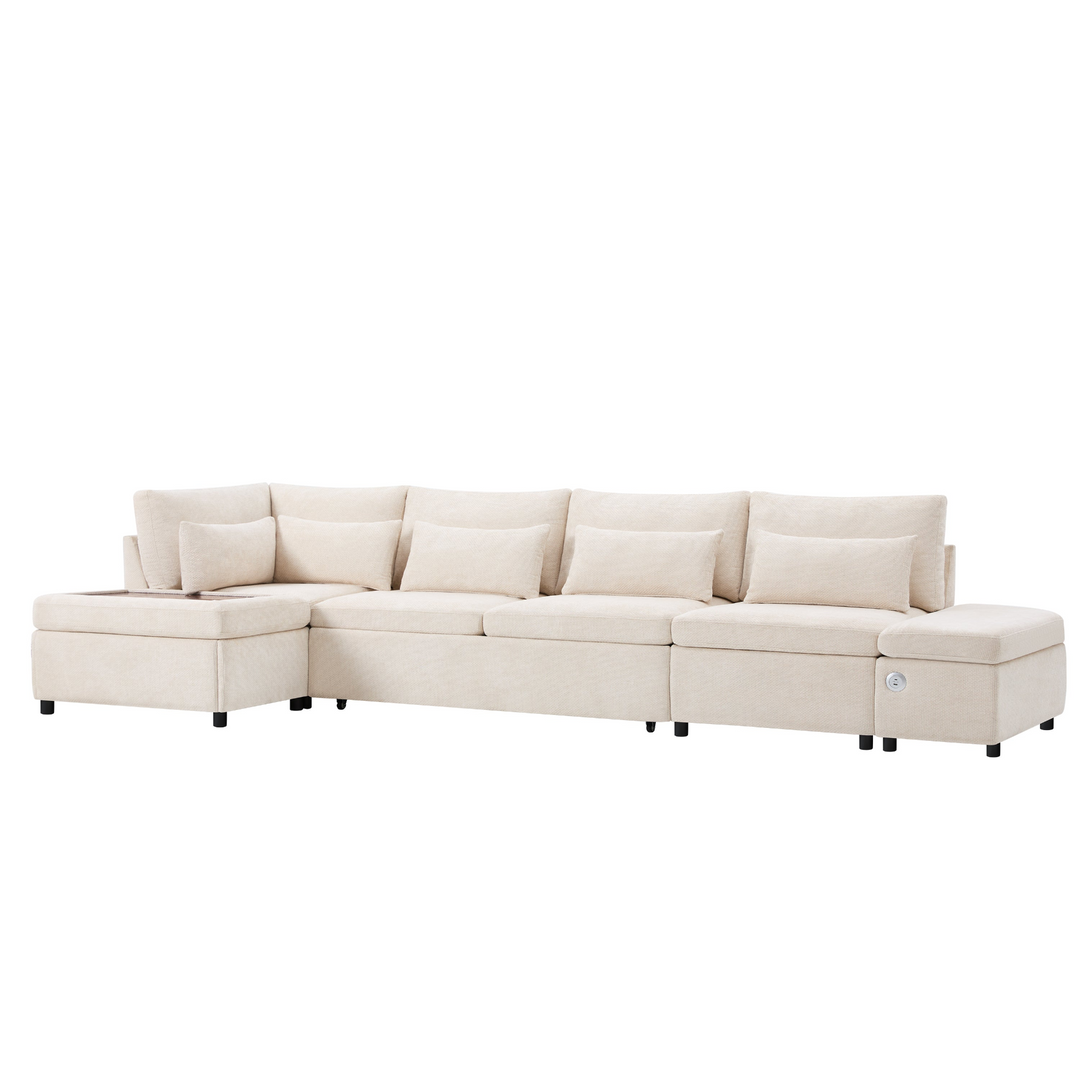 Buy farmhouse furniture Sectional Sleeper Mediterranean Style Farmhouse Sectional Sofa Couch Bed, Pull-Out L-Shape Couch - Modern Cottage Farmhouse Furniture