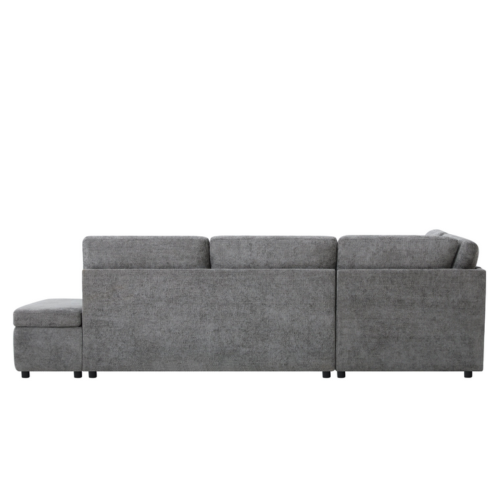 Buy farmhouse furniture Sectional Sleeper Mediterranean Style Farmhouse Sectional Sofa Couch Bed, Pull-Out L-Shape Couch - Modern Cottage Farmhouse Furniture