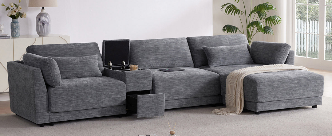 Riviera Moderno L- Shape Contemporary Modern Mediterranean Estate Sofa Sectional - Mediterranean Italian Contemporary Home Decor Furniture