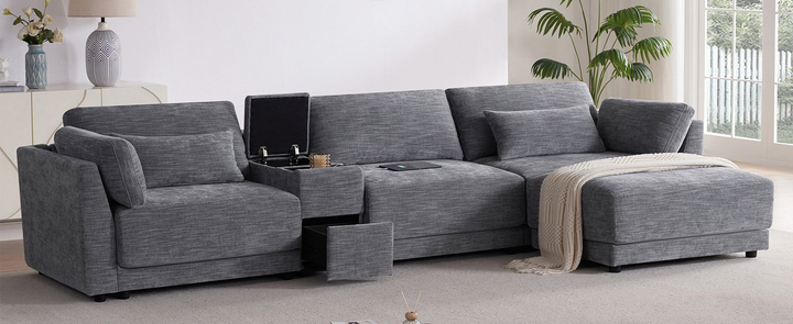 Riviera Moderno L- Shape Contemporary Modern Mediterranean Estate Sofa Sectional - Mediterranean Italian Contemporary Home Decor Furniture