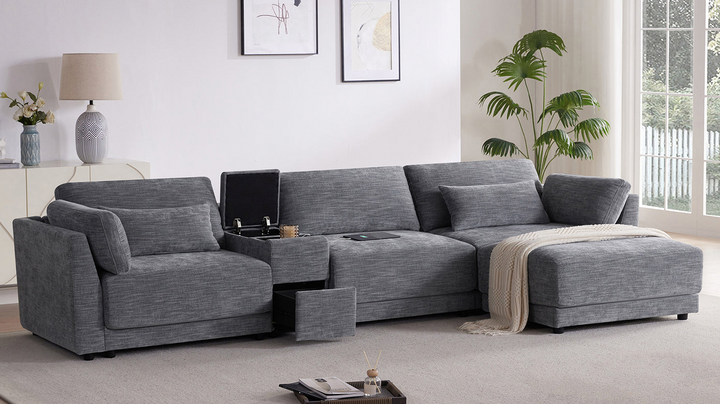 Riviera Moderno L- Shape Contemporary Modern Mediterranean Estate Sofa Sectional - Mediterranean Italian Contemporary Home Decor Furniture