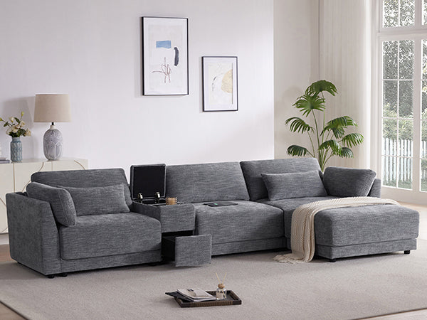 Riviera Moderno L- Shape Contemporary Modern Mediterranean Estate Sofa Sectional - Mediterranean Italian Contemporary Home Decor Furniture