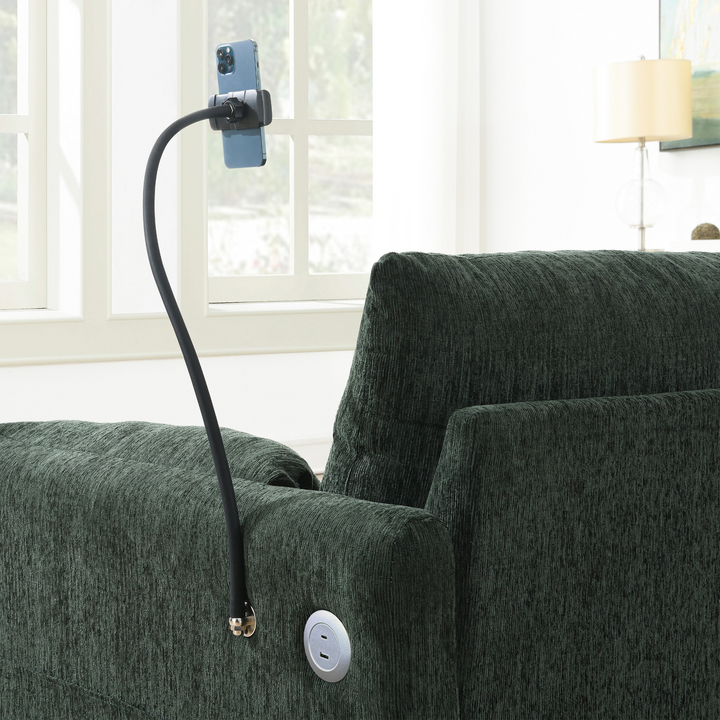 Buy farmhouse furniture L-Shaped Sectional Sofa with Storage Ottoman, Adj. Phone Holder, USB Charger, Pockets - Modern Cottage Farmhouse Furniture