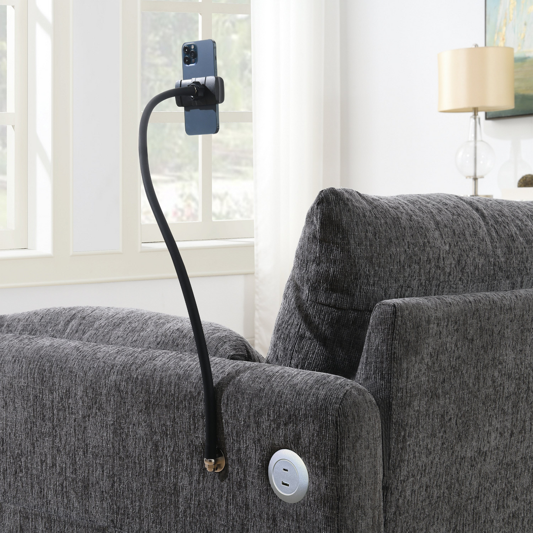 Buy farmhouse furniture L-Shaped Sectional Sofa with Storage Ottoman, Adj. Phone Holder, USB Charger, Pockets - Modern Cottage Farmhouse Furniture