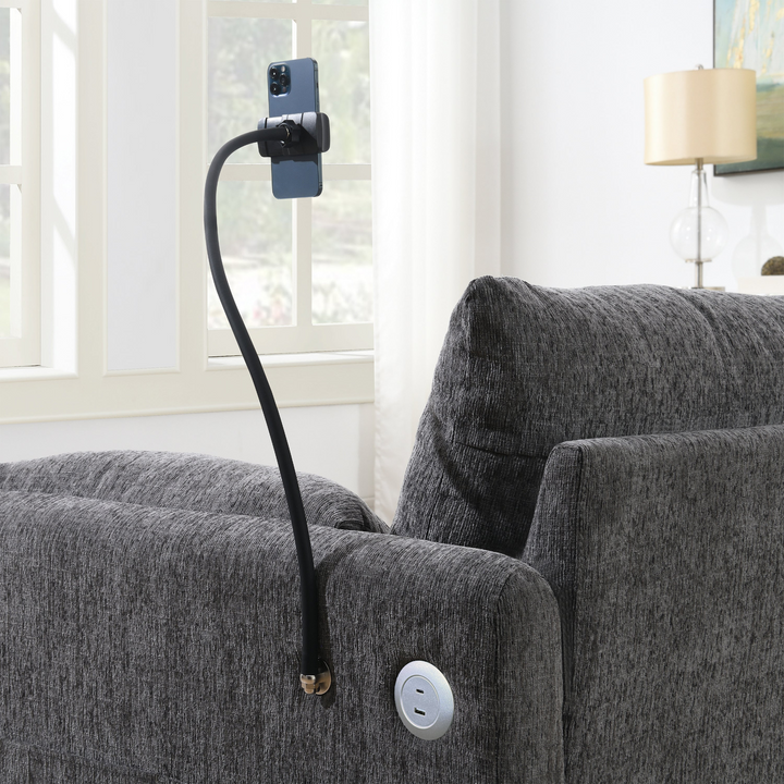 Buy farmhouse furniture L-Shaped Sectional Sofa with Storage Ottoman, Adj. Phone Holder, USB Charger, Pockets - Modern Cottage Farmhouse Furniture