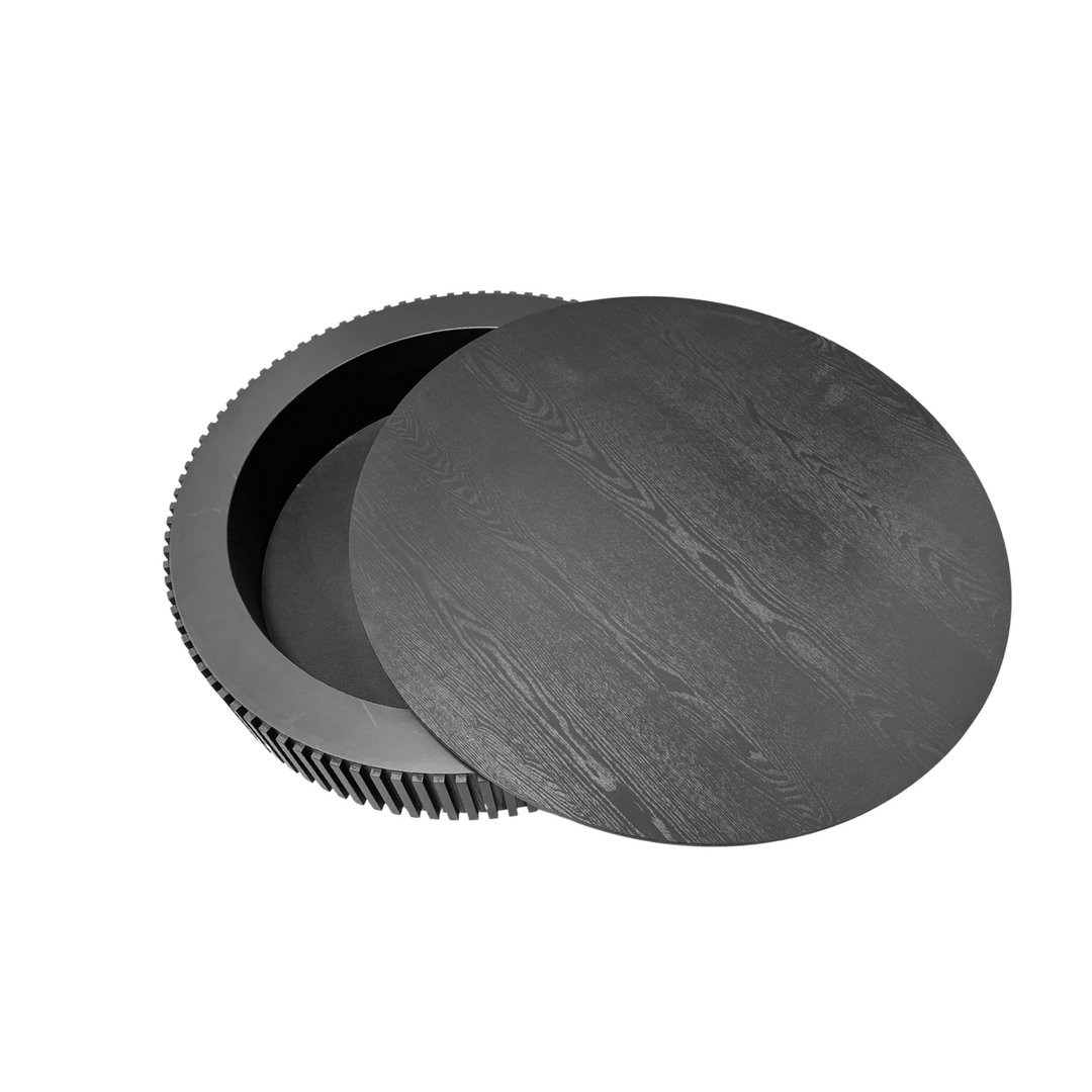 Round Mediterranean Farmhouse Coffee Table with Storage Solid Wood Veneered Modern Coffee Table - Mediterranean Tuscan Contemporary Home Decor Furniture