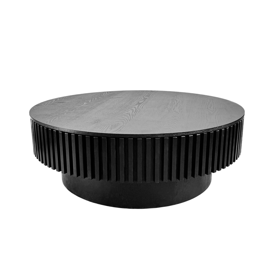 Round Mediterranean Farmhouse Coffee Table with Storage Solid Wood Veneered Modern Coffee Table - Mediterranean Tuscan Contemporary Home Decor Furniture