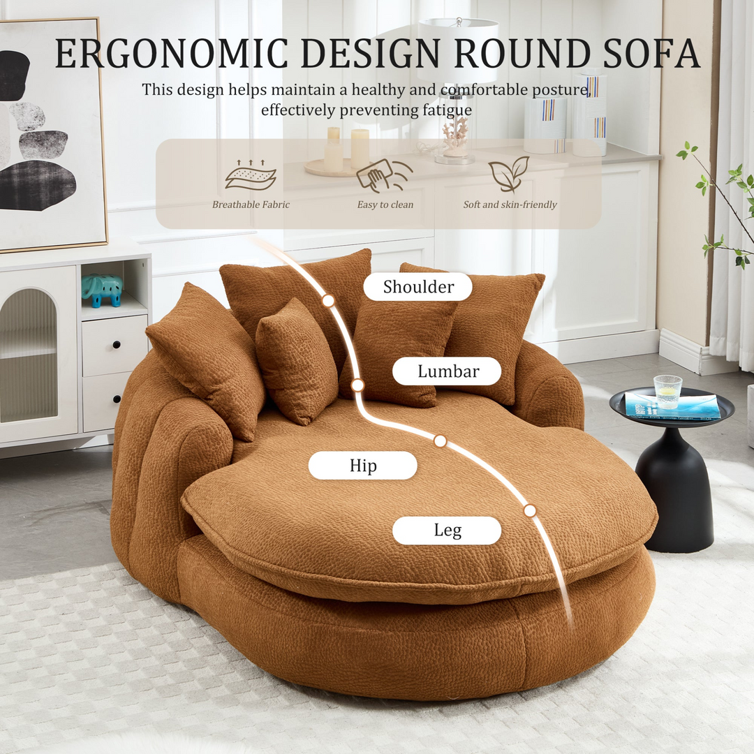 Buy farmhouse furniture Oversized Modern Cottage Farmhouse Oval Upholstered Bean Bag Sofa - Modern Cottage Farmhouse Furniture