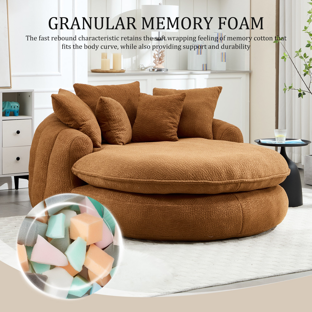 Buy farmhouse furniture Oversized Modern Cottage Farmhouse Oval Upholstered Bean Bag Sofa - Modern Cottage Farmhouse Furniture