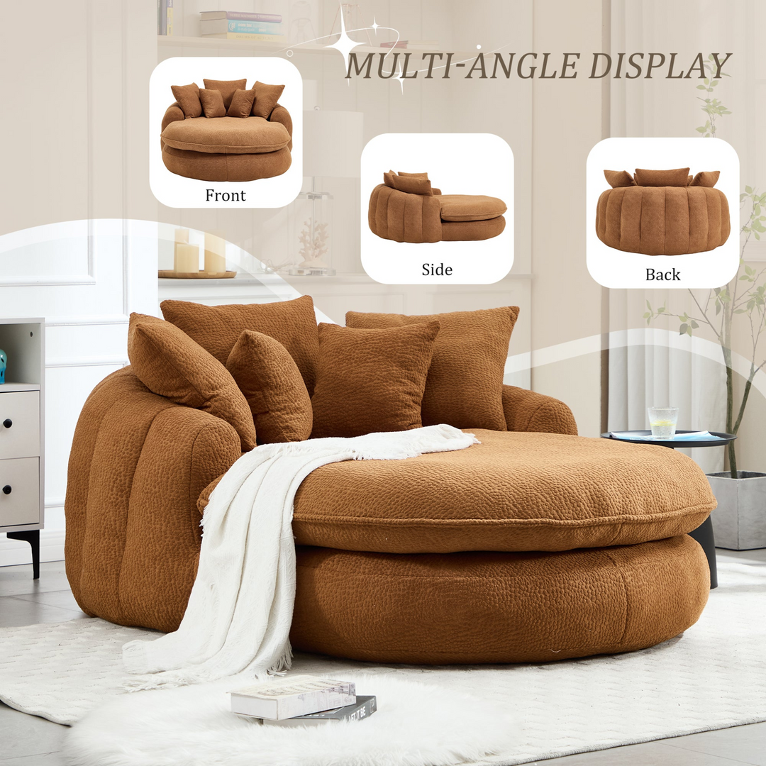 Buy farmhouse furniture Oversized Modern Cottage Farmhouse Oval Upholstered Bean Bag Sofa - Modern Cottage Farmhouse Furniture