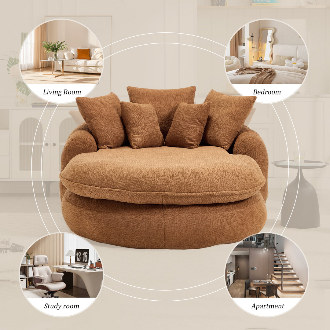 Buy farmhouse furniture Oversized Modern Cottage Farmhouse Oval Upholstered Bean Bag Sofa - Modern Cottage Farmhouse Furniture