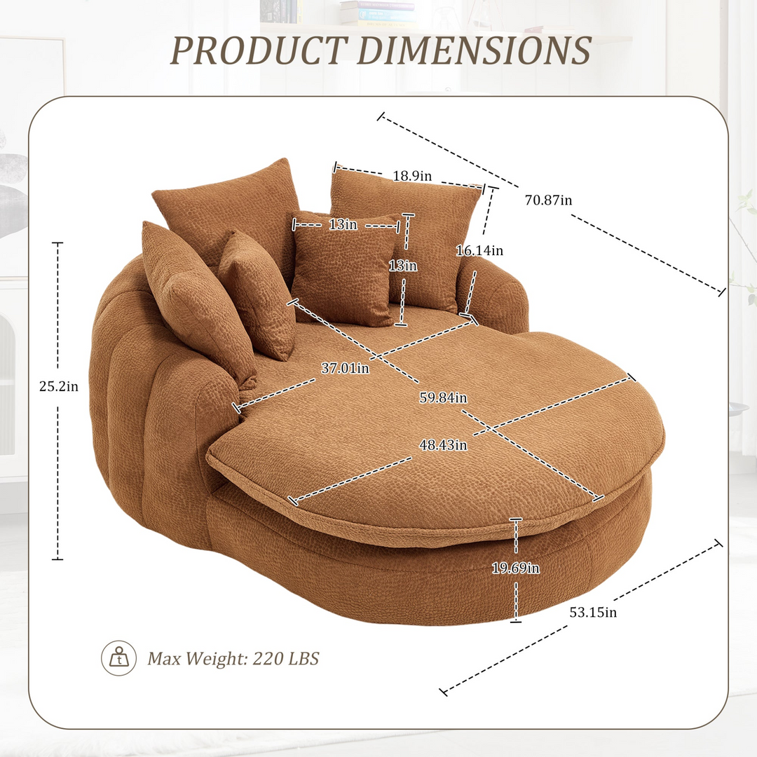 Buy farmhouse furniture Oversized Modern Cottage Farmhouse Oval Upholstered Bean Bag Sofa - Modern Cottage Farmhouse Furniture
