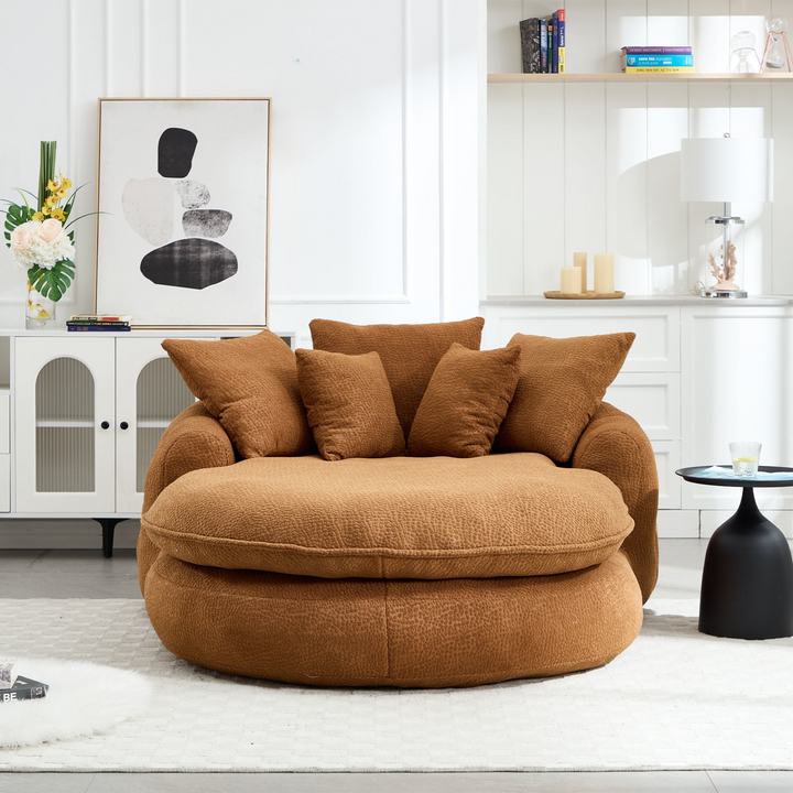 Buy farmhouse furniture Oversized Modern Cottage Farmhouse Oval Upholstered Bean Bag Sofa - Modern Cottage Farmhouse Furniture