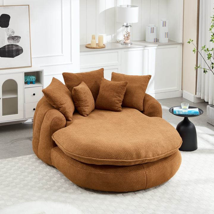 Buy farmhouse furniture Oversized Modern Cottage Farmhouse Oval Upholstered Bean Bag Sofa - Modern Cottage Farmhouse Furniture
