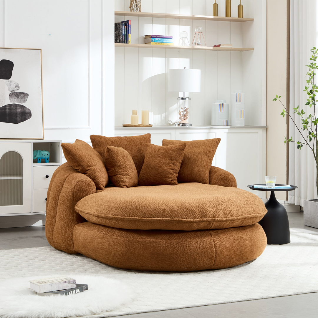 Buy farmhouse furniture Oversized Modern Cottage Farmhouse Oval Upholstered Bean Bag Sofa - Modern Cottage Farmhouse Furniture