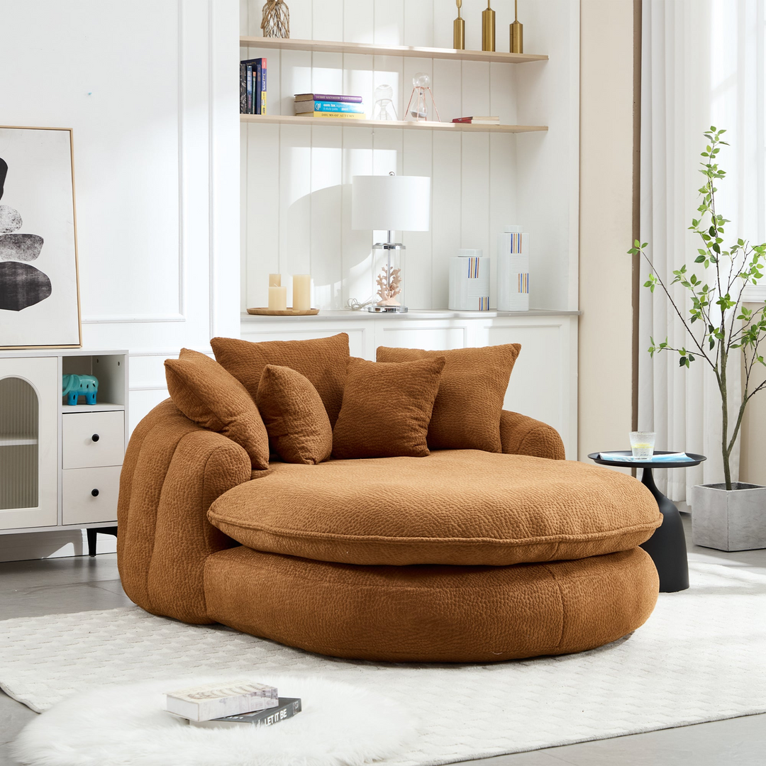 Buy farmhouse furniture Oversized Modern Cottage Farmhouse Oval Upholstered Bean Bag Sofa - Modern Cottage Farmhouse Furniture