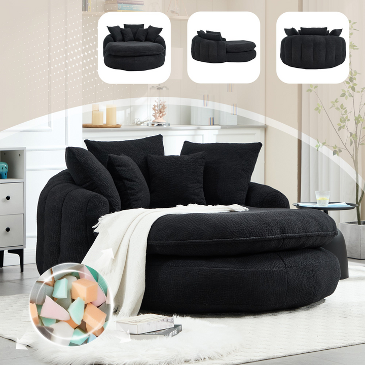 Buy farmhouse furniture Oversized Modern Cottage Farmhouse Oval Upholstered Bean Bag Sofa - Modern Cottage Farmhouse Furniture