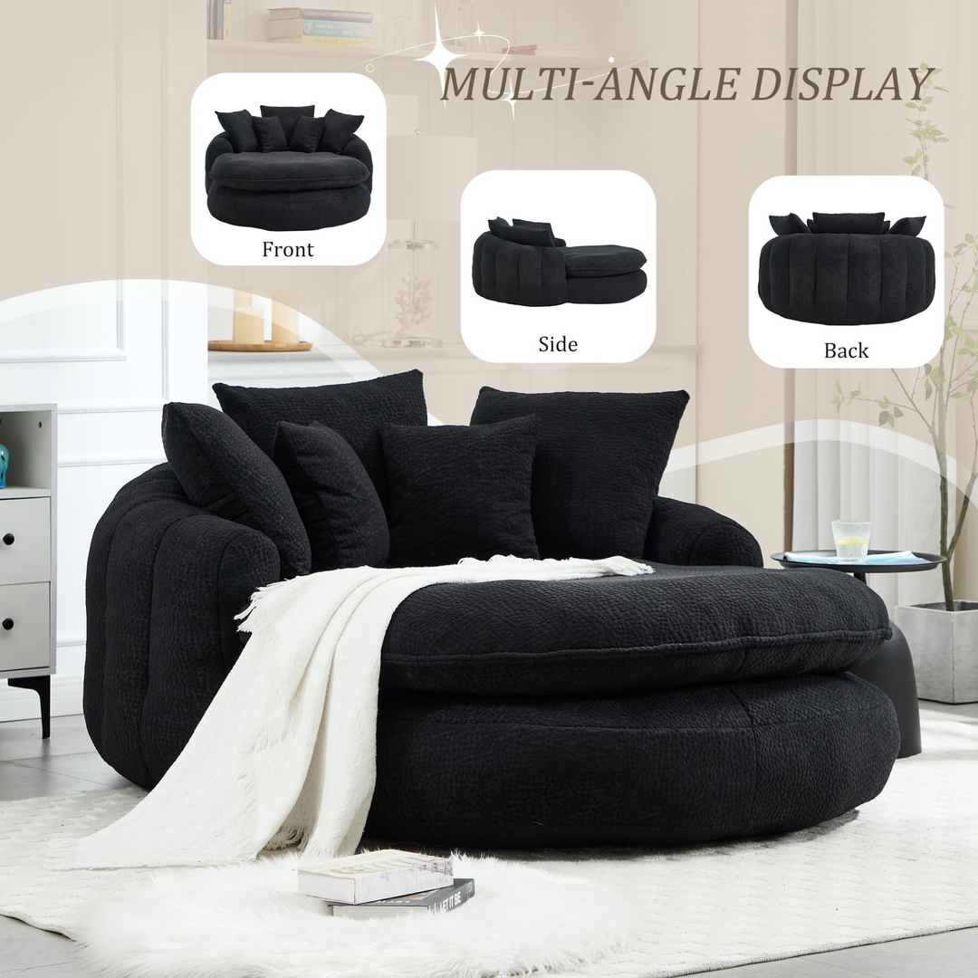 Buy farmhouse furniture Oversized Modern Cottage Farmhouse Oval Upholstered Bean Bag Sofa - Modern Cottage Farmhouse Furniture