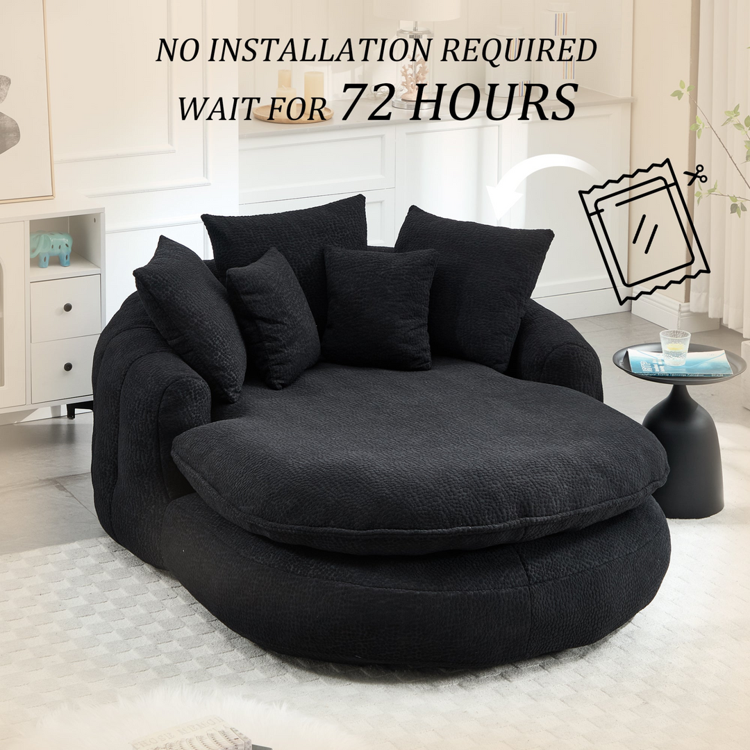 Buy farmhouse furniture Oversized Modern Cottage Farmhouse Oval Upholstered Bean Bag Sofa - Modern Cottage Farmhouse Furniture