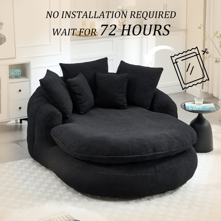 Buy farmhouse furniture Oversized Modern Cottage Farmhouse Oval Upholstered Bean Bag Sofa - Modern Cottage Farmhouse Furniture