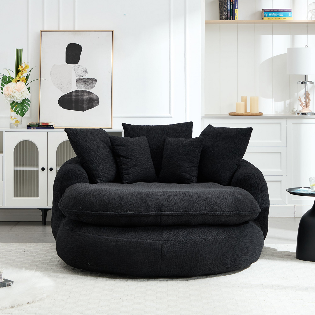 Buy farmhouse furniture Oversized Modern Cottage Farmhouse Oval Upholstered Bean Bag Sofa - Modern Cottage Farmhouse Furniture