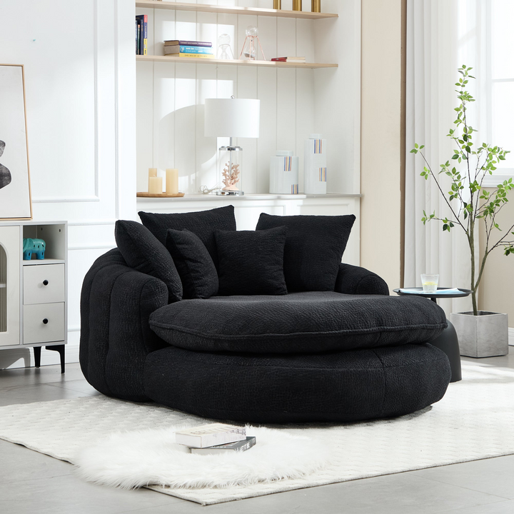Buy farmhouse furniture Oversized Modern Cottage Farmhouse Oval Upholstered Bean Bag Sofa - Modern Cottage Farmhouse Furniture