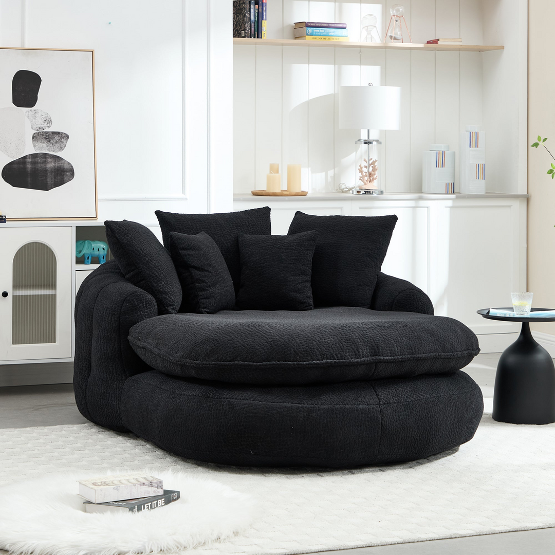 Buy farmhouse furniture Oversized Modern Cottage Farmhouse Oval Upholstered Bean Bag Sofa - Modern Cottage Farmhouse Furniture