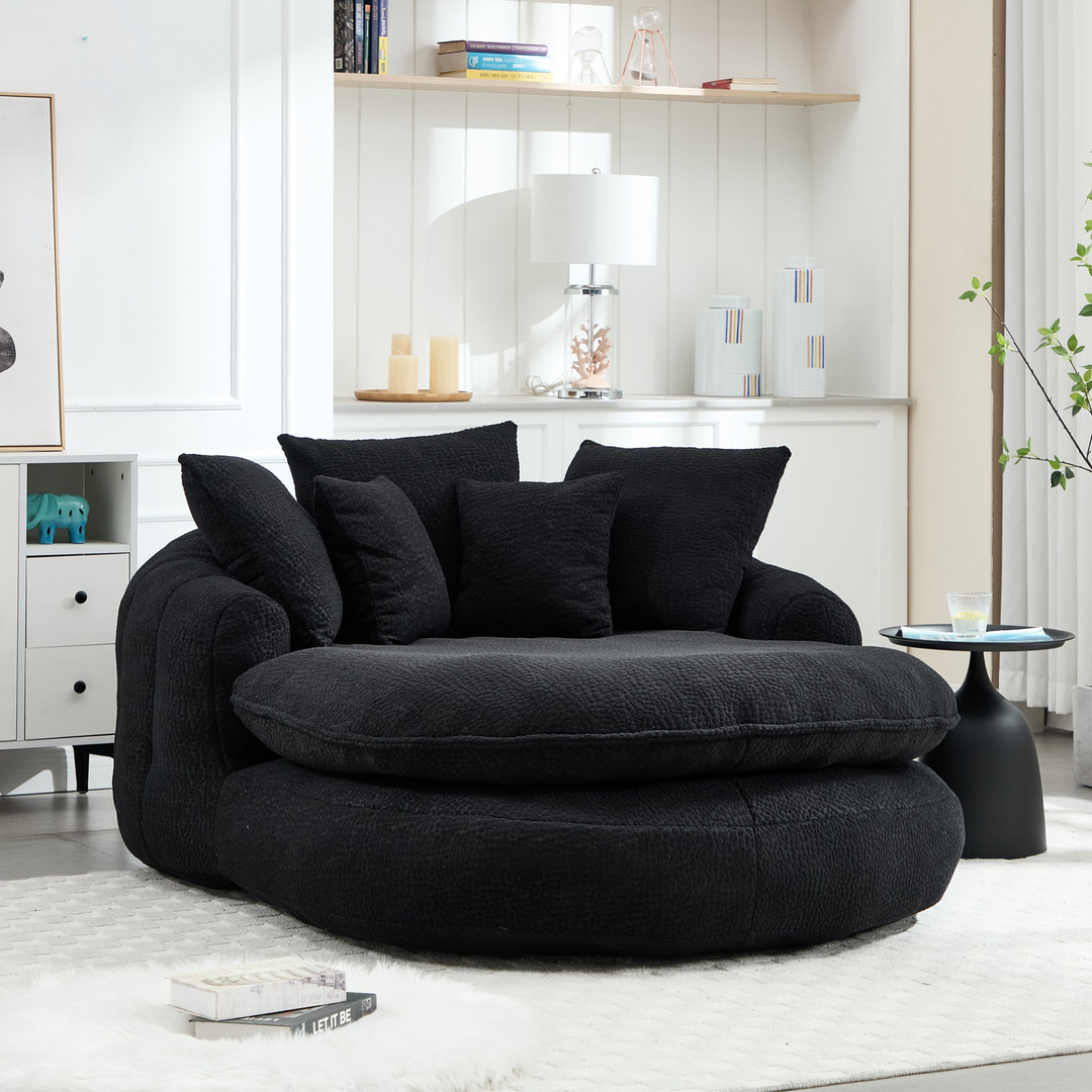 Buy farmhouse furniture Oversized Modern Cottage Farmhouse Oval Upholstered Bean Bag Sofa - Modern Cottage Farmhouse Furniture