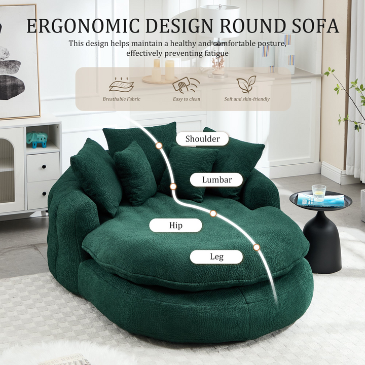 Buy farmhouse furniture Oversized Modern Cottage Farmhouse Oval Upholstered Bean Bag Sofa - Modern Cottage Farmhouse Furniture
