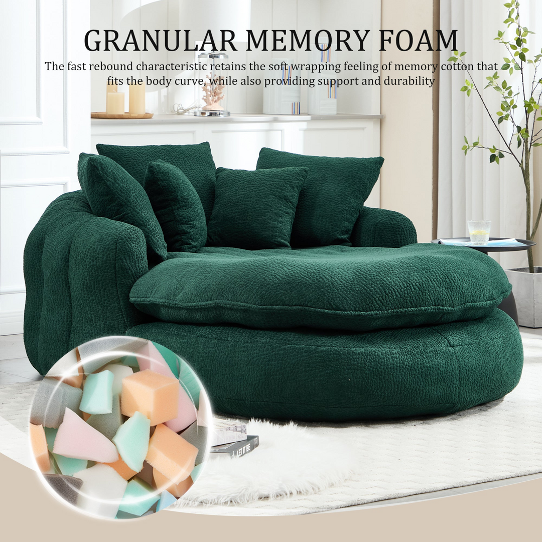 Buy farmhouse furniture Oversized Modern Cottage Farmhouse Oval Upholstered Bean Bag Sofa - Modern Cottage Farmhouse Furniture