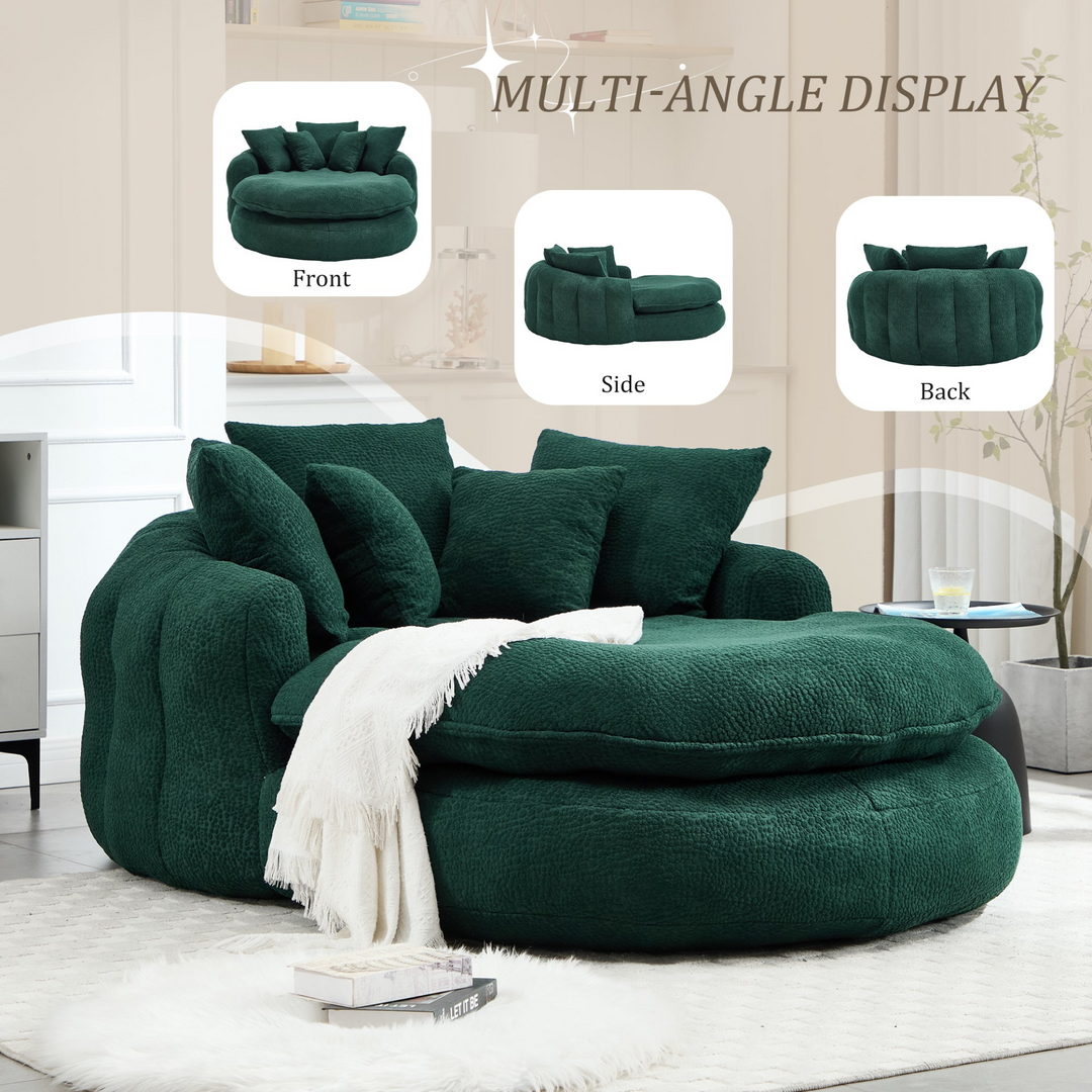 Buy farmhouse furniture Oversized Modern Cottage Farmhouse Oval Upholstered Bean Bag Sofa - Modern Cottage Farmhouse Furniture