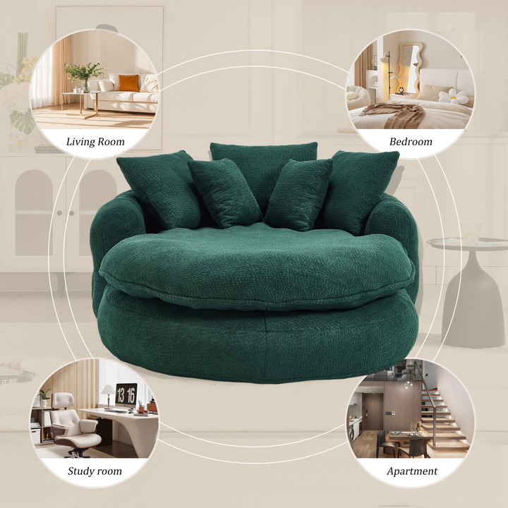 Buy farmhouse furniture Oversized Modern Cottage Farmhouse Oval Upholstered Bean Bag Sofa - Modern Cottage Farmhouse Furniture