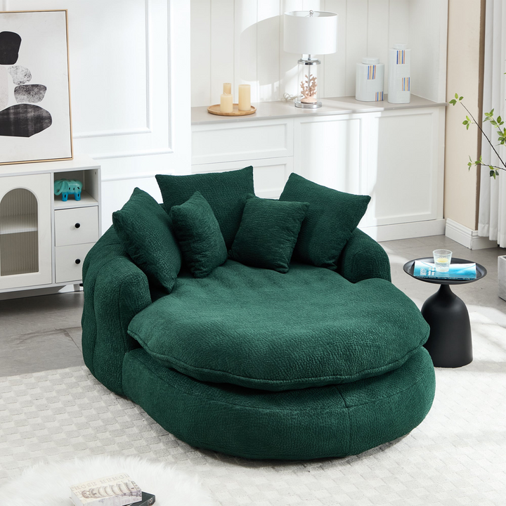 Buy farmhouse furniture Oversized Modern Cottage Farmhouse Oval Upholstered Bean Bag Sofa - Modern Cottage Farmhouse Furniture