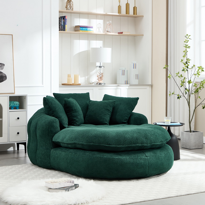 Buy farmhouse furniture Oversized Modern Cottage Farmhouse Oval Upholstered Bean Bag Sofa - Modern Cottage Farmhouse Furniture