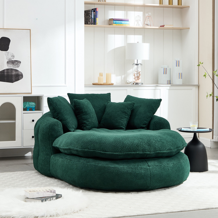 Buy farmhouse furniture Oversized Modern Cottage Farmhouse Oval Upholstered Bean Bag Sofa - Modern Cottage Farmhouse Furniture