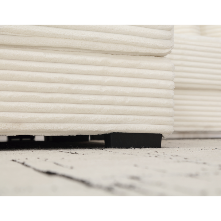 Monterosa Oversized Olive Green Contemporary Mediterranean Two-Piece L-Shaped Corduroy Sofa with Right Chaise - Mediterranean Tuscan Contemporary Home Decor Furniture