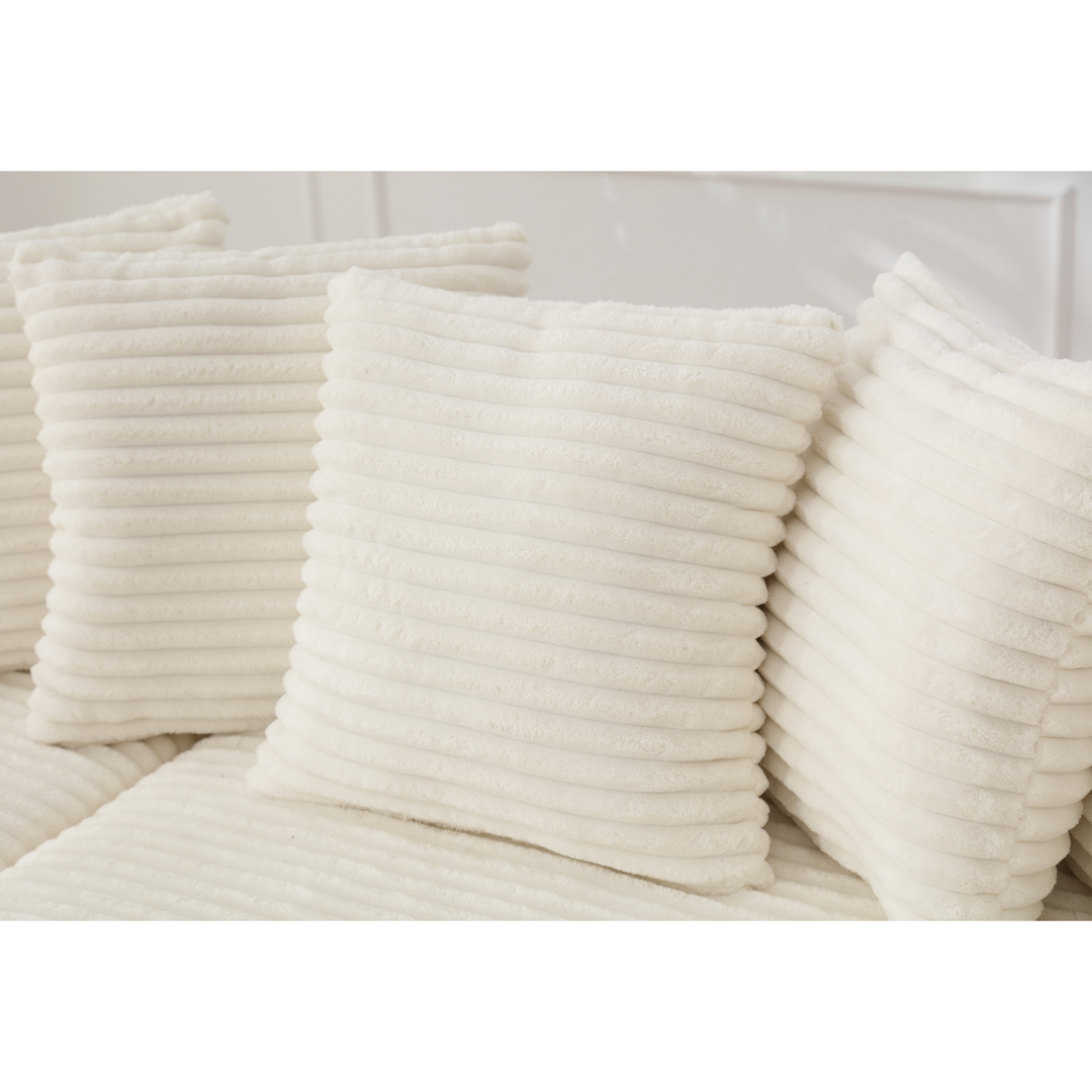 Monterosa Oversized Olive Green Contemporary Mediterranean Two-Piece L-Shaped Corduroy Sofa with Right Chaise - Mediterranean Tuscan Contemporary Home Decor Furniture