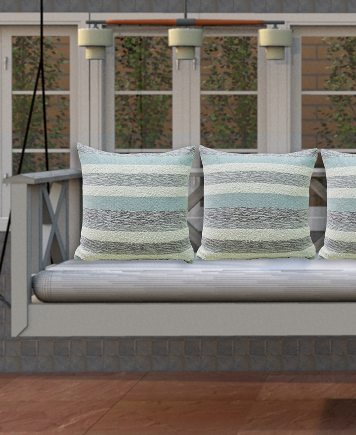 Boho Aesthetic Linden Street Handwoven Textured Stripe Decorative Pillow | Biophilic Design Airbnb Decor Furniture 