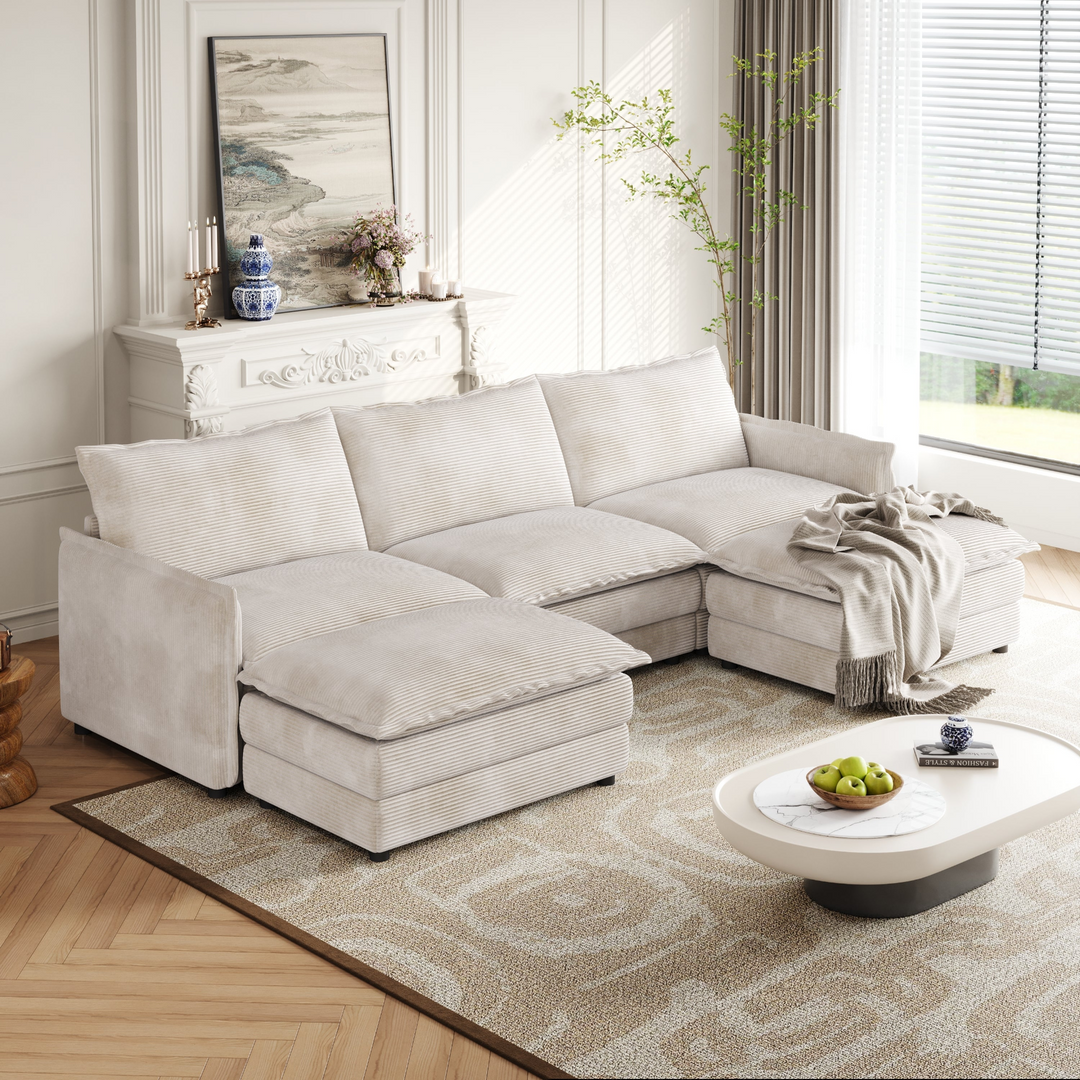 La Brisa Mediterranean Upholstery Cloud Modular Sectional - Mediterranean Tuscan Contemporary Home Decor Furniture