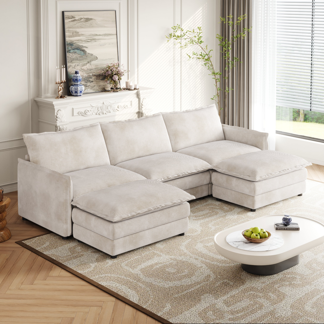 La Brisa Mediterranean Upholstery Cloud Modular Sectional - Mediterranean Tuscan Contemporary Home Decor Furniture