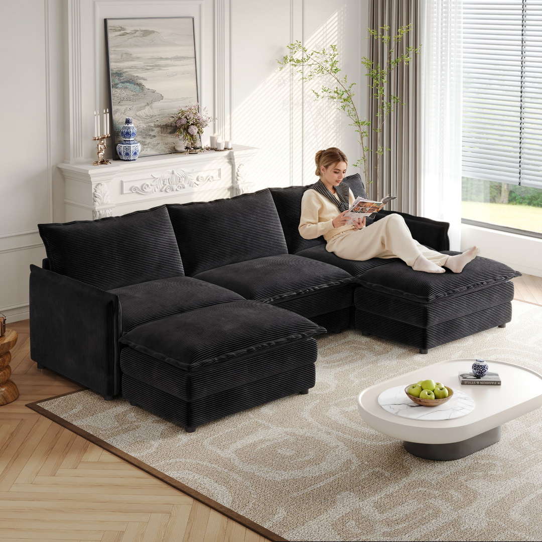 La Brisa Mediterranean Upholstery Cloud Modular Sectional - Mediterranean Tuscan Contemporary Home Decor Furniture