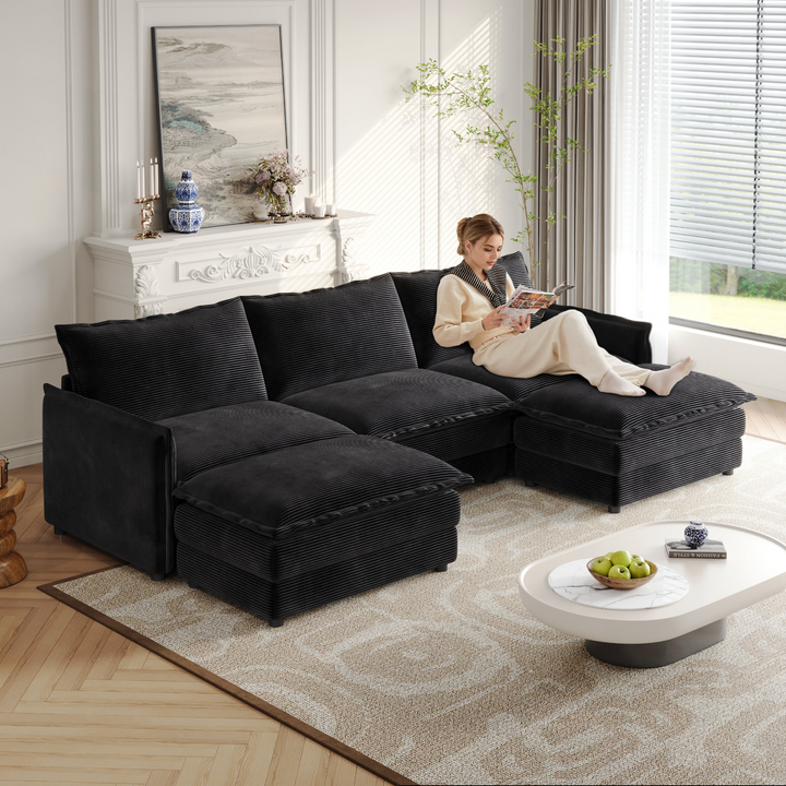 La Brisa Mediterranean Upholstery Cloud Modular Sectional - Mediterranean Tuscan Contemporary Home Decor Furniture