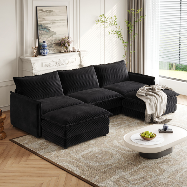 La Brisa Mediterranean Upholstery Cloud Modular Sectional - Mediterranean Tuscan Contemporary Home Decor Furniture