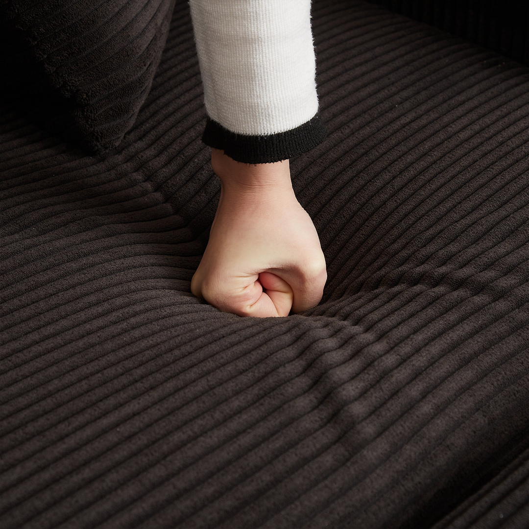 Buy farmhouse furniture Harper U-Shaped Modular Sofa Sectional | Beige Corduroy Farmhouse Couch with Ottoman - Modern Cottage Farmhouse Furniture