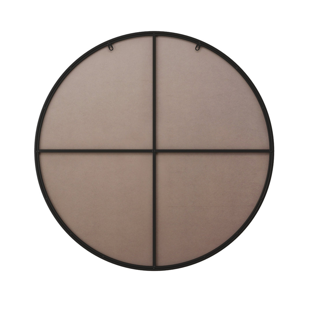 Buy farmhouse furniture Sleek Circular Italian Metal-Framed Wall Mirror - Round Vanity Dressing Mirror for Home Decor - Modern Cottage Farmhouse Furniture